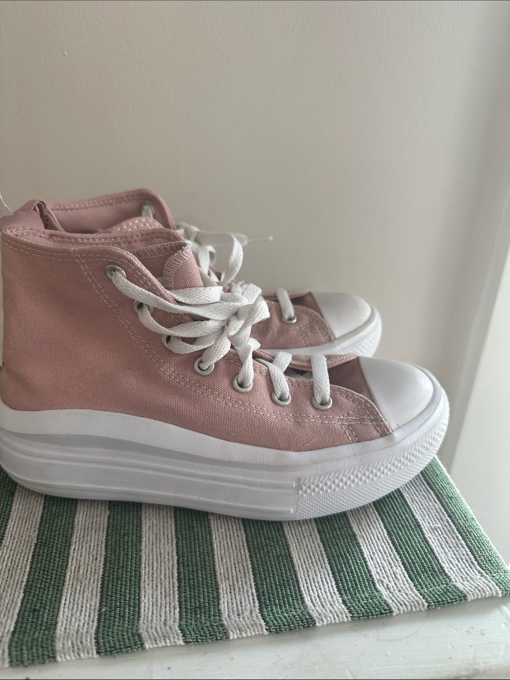 Kids Converse All Start Pink High-Top Platform Canvas Sneakers
